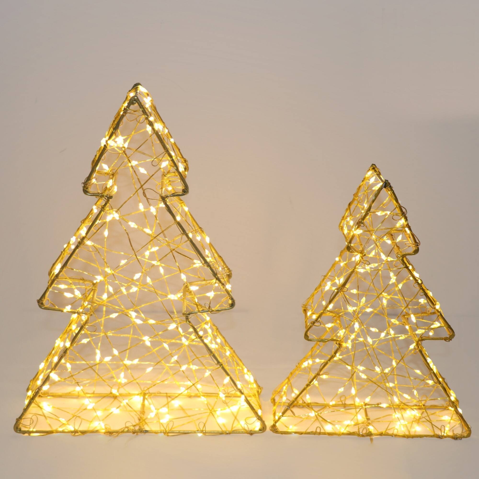 LED Lighted Wire Christmas Tree Decorations Set